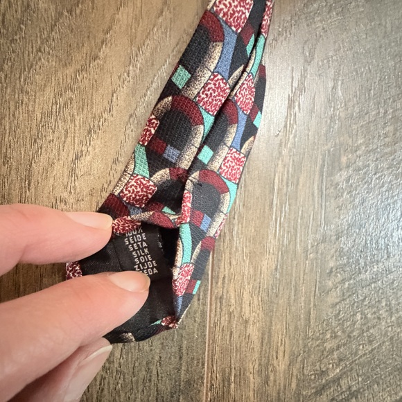 Elizabeth Nell Vintage Italian 100% silk men’s neck tie 80s retro vintage ties - Picture 8 of 9